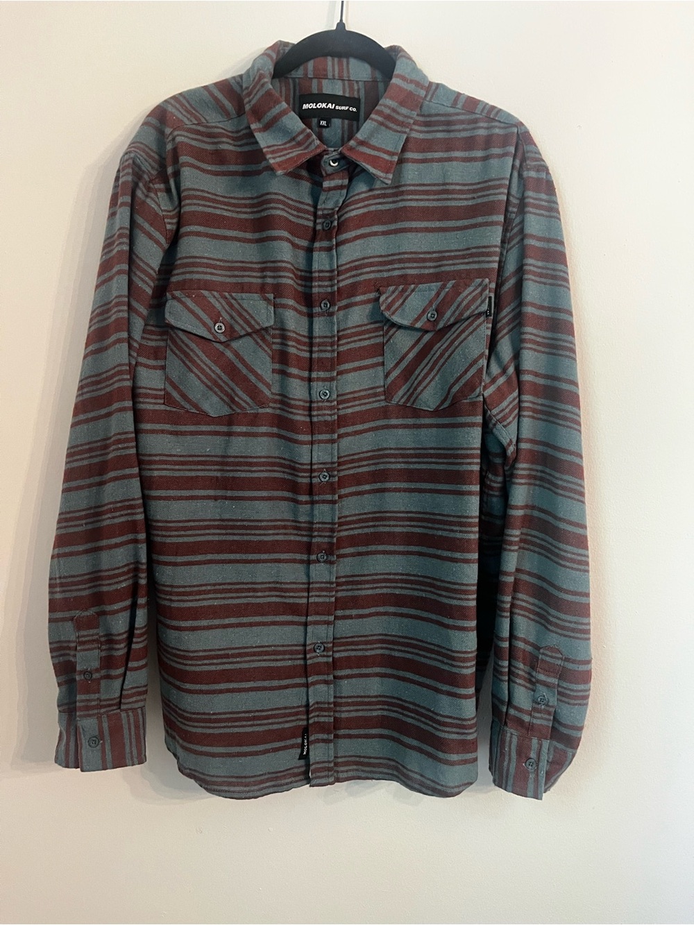Lokai Men's Striped Button-Down Shirt in Slate Blue & Brown